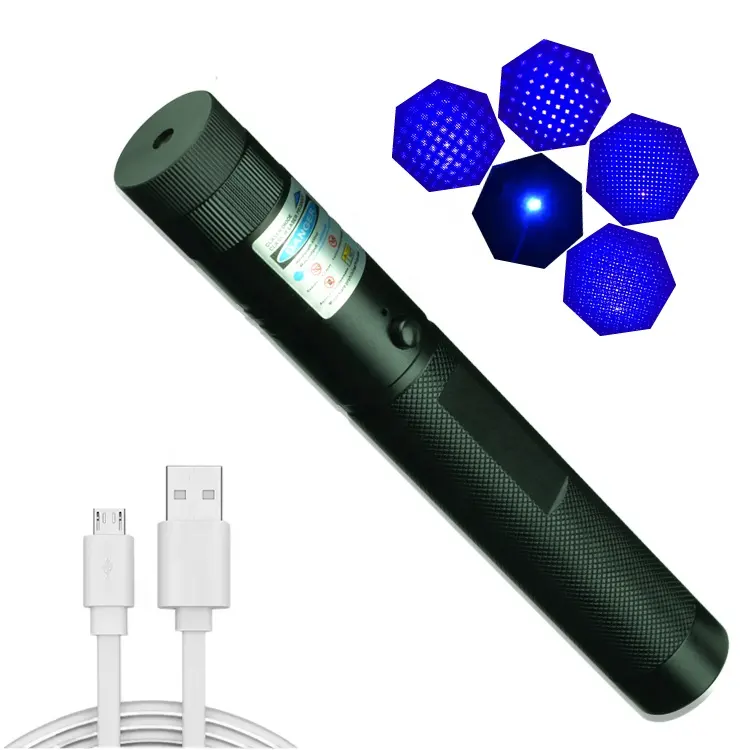 Draagbare Usb 303 Opladen 450nm Low Power Blue Light Laser Pen Fabrikant Directe Verkoop Laserpen Voor Onderwijs