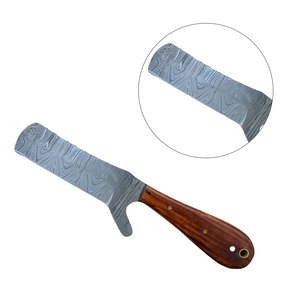 Couteau de castration artisanal en acier Damas de haute qualité, 8 pouces, manche en bois, fourreau en cuir à double tranchant, couteaux de castration - Product Image 6