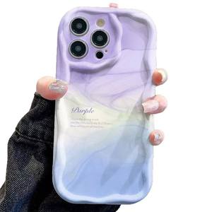 Màu tím màu hồng in <span class=keywords><strong>Ice</strong></span> <span class=keywords><strong>Cream</strong></span> sóng cạnh Silicone TPU điện thoại di động Bìa trường hợp đối với iPhone 8 x XR XS max 11 12 13 14 15 16 17 - Product Image 5