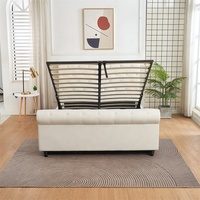 Lit en cuir blanc pur de style européen simple, taille personnalisée, lit queen ou king, taille simple ou double, cadre de lit en gros