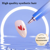 Nouveau Design Nail Art Manucure Set 4 pcs + 16 Tips Nylon/Kolinsky Hair Rose Bleu Dégradé Rétractable Manche En Plastique Brosse À Ongles