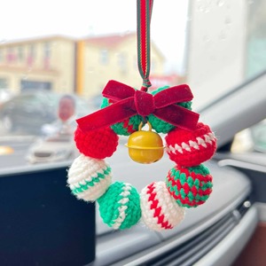 Acessório Decorativo de Natal Feito à Mão em Crochê com Corda Trançada para Pendurar na Árvore de Natal, Espelho de Carro e Decoração de Casa - Pingente Artificial de Natal - Product Image 2