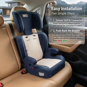 Siège auto pour enfants Ogolee certifié ECE R129/03 I-Size Groupe 123, 76-150 cm, siège <span class=keywords><strong>rehausseur</strong></span> amovible, ISOFIX, capacité de charge 36 <span class=keywords><strong>kg</strong></span>, HDPE - Product Image 2