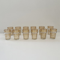 En stock, Moyen-Orient, arabe, écologique, ensemble de 12 verres à thé marocains, design de luxe léger, fleurs cuites à haute température