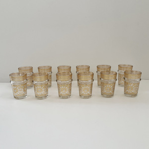 En stock, Moyen-Orient, arabe, écologique, ensemble de 12 verres à thé marocains, design de luxe léger, fleurs cuites à haute température - Product Image 2