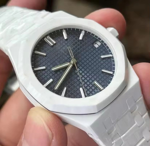 Montre-bracelet automatique mécanique élégante en céramique et acier inoxydable, cadran en saphir bleu foncé de 41 mm, épaisseur de 10,5 mm - Product Image 4