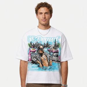 Men's <b>White</b> Regular <b>Fit</b> <b>T</b>-<b>Shirt</b> Short Sleeve Formal Eco-Friendly Anti-Pilling 100% Cotton Jersey - Product Image 6