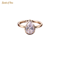 Bague en moissanite de 1, 2 ou 3 carats en forme de poire pour femme, en argent sterling 925, sertie de pierres, design personnalisé, vente en gros d'usine