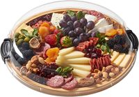 Plateau de service de mariage personnalisé, planche à découper, plateau de service en bois, planche à charcuterie en bambou avec couvercle transparent à fermeture