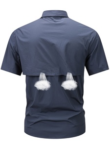 Men's Cotton Shirt for Men Summer Fashion Solid Color <b>Short</b> <b>Sleeved</b> <b>Button</b> <b>up</b> Collared Work Wear - Product Image 4