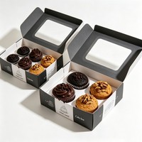 Boîte à pâtisserie avec fenêtre transparente, impression numérique en gros, boîte personnalisée pour cupcakes et desserts, emballage écologique pour gâteaux