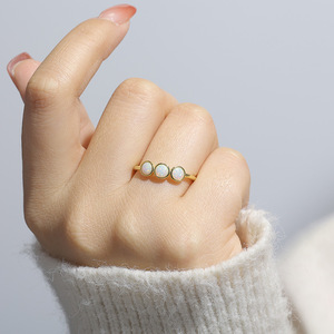 Bijoux de mode bague <span class=keywords><strong>opale</strong></span> <span class=keywords><strong>blanche</strong></span> ou bleue bijoux <span class=keywords><strong>opale</strong></span> en argent sterling 925 bagues plaquées or ou rhodium pour femmes - Product Image 6