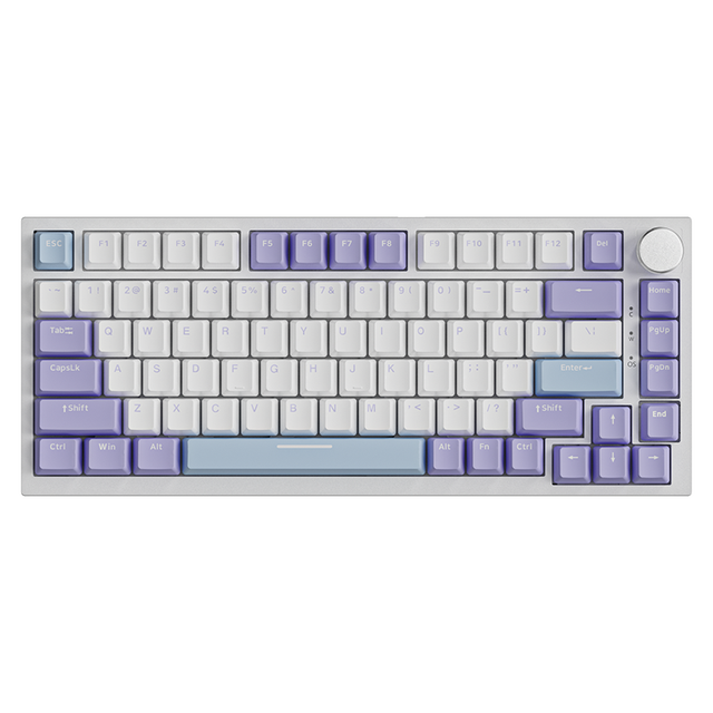 Ajazz AK820 3 Mode Mechanical Keyboard 75% Hot Swappable Gasket RGB Metal Knob Wireless Gaming Keyboard for Desktop Laptop