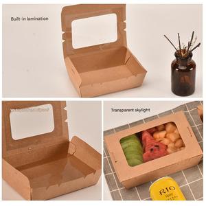 Boîtes alimentaires jetables en papier kraft avec fenêtre pour salades de fruits, riz frit et plats à emporter – Vente en gros et personnalisation - Product Image 2