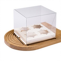 Boîtes à cupcakes transparentes 4, 6, 8, 12 emplacements avec cadeau – Emballage en plastique pour desserts, biscuits, muffins, idéal pour fêtes, pâtisseries, mariages