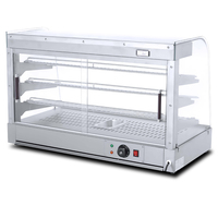 Vitrine chauffante pour aliments en verre incurvé - Armoire chauffante électrique commerciale pour aliments chauds, pâtisseries, fast-food