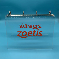 Support de présentation de menu en acrylique transparent en forme de V avec reliure à anneaux