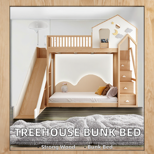 <span class=keywords><strong>Lit</strong></span> surélevé en bois massif <span class=keywords><strong>pour</strong></span> enfants Lits superposés hauts et bas avec glissières personnalisables <span class=keywords><strong>pour</strong></span> la chambre à coucher - Product Image 2