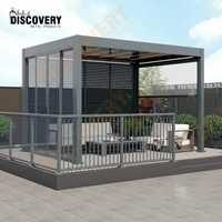 Pergola moderne en aluminium avec revêtement en poudre, dimensions personnalisables pour patio extérieur, cour arrière, terrasse