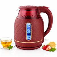 Bouilloire Électrique 2.0L 1500W Prise EU Luxe Matelassée Rouge Bordeaux Or Rose LED Bleue pour Thé Café Cuisine Maison Usine OEM