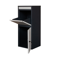Boîte à colis en acier antivol pour l'extérieur Boîte aux lettres en acier Revêtement en poudre Fonction de livraison pour la maison, le bureau et le jardin Couleur bois
