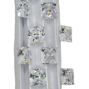 Princess Cut Square Zircon Cubic Zirconia Gemstone For Jewelry Making Synthetic Lab Created Color Play <b>Fire</b> Effect - Product Image 5
