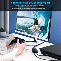 Adaptateur convertisseur vidéo micro HDTV vers VGA mâle vers femelle plaqué or 1080P avec câble audio et câble USB pour ordinateur portable