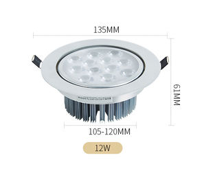 Lámpara LED Empotrable de Techo Redonda de 12W AC85-265V para <span class=keywords><strong>Cocina</strong></span>, Dormitorio e Iluminación Interior - Product Image 2