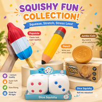 Grand Crayon Anti-Stress en TPR, Jouet Sensoriel Géant à Presser pour Enfants, TDAH, Fournitures Scolaires, Vente en Gros, Coffret Cadeau