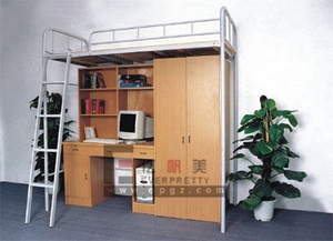 Giường tầng kim loại chắc chắn, có bàn học, dễ lắp đặt, dành cho nhà máy, trường học, bệnh viện, nhà ở, ký túc xá, sinh viên, chất liệu gỗ. - Product Image 4