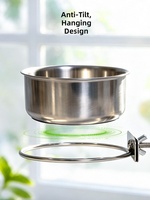 Gamelle suspendue en acier inoxydable pour oiseaux et perroquets, pour nourriture et eau