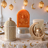Moules à bougies islamiques J10-354 à faire soi-même - Moules en silicone en forme de croissant de lune pour outils de pâtisserie pour la décoration de l'Aïd Moubarak et du Ramadan