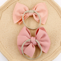 Lot de 3 Bandeaux Élastiques Mignons pour Bébé Fille, Nœuds pour Cheveux, Bandeaux en Nylon Doux pour Nouveau-né, Turbans Cadeaux