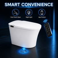 WC intelligent en céramique avec couvercle électrique à ouverture automatique, télécommande, siège chauffant, drainage en S - Toilettes modernes aux fonctionnalités innovantes
