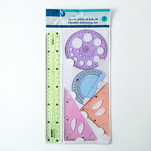 Juego de 5 reglas geométricas flexibles - Kit de herramientas de dibujo matemático plegables para la escuela y la oficina - Product Image 5