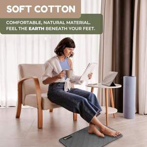 Premium 24x16 pouces tapis de mise à la terre doux coton argent Fiber confort sommeil <span class=keywords><strong>bien</strong></span>-être tapis de <span class=keywords><strong>Yoga</strong></span> pour tapis de souris à la terre - Product Image 2