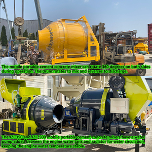 Meilleure bétonnière JZC350 pour la construction rurale, bétonnière mobile diesel 350L avec roues à haute garde au sol - Product Image 5