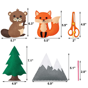 Beginners Educational Sewing Set Art Craft Kits <strong>Animals</strong> Craft Kit Forest Creatures DIY Sewing <strong>Felt</strong> Plush <strong>Animals</strong> for Kids - Product Image 4