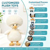 Peluche de canard jaune moelleux OEM ODM, jouet en peluche, poupée de canard à poils ronds, décoration d'intérieur, cadeau réconfortant