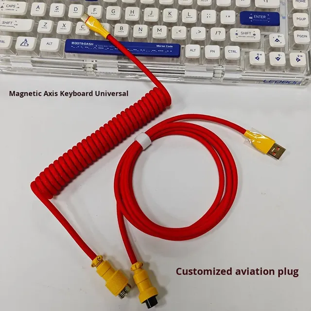 8K Magnetic Axis Mechanical Keyboard Cable Aviation Plug Spring Cable Customized Colorful Copper Zinc Alloy GYH-054 Gaming Stock