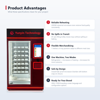 Distributeur automatique de snacks chauds avec écran tactile 21,5 pouces, en acier durable, fonction SDK électronique, paiement par carte de crédit