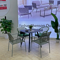Chaise de jardin moderne pour l'extérieur, chaise en aluminium imperméable en rotin tressé vert pour l'extérieur, patio