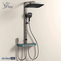 Système de douche moderne YF 2026 en laiton à double affichage numérique, touches piano, 4 modes, thermostatique, avec pommeau de douche pluie doux et pistolet de douche