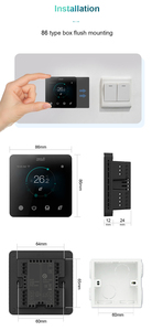 Thermostat intelligent à écran tactile couleur pour chauffage hydronique 220V AC, montage encastré, minuterie programmable, application Tuya Wifi, D ViviD-W Wi-Fi - Product Image 5