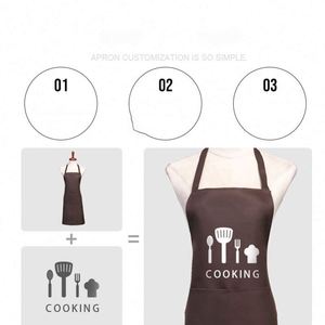 Tablier de cuisine unisexe en polycoton de qualité supérieure pour chef, barbecue ou café - Vente en gros - Product Image 4