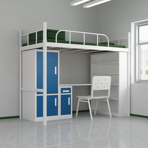 Nouveau Design Structure à boucle <span class=keywords><strong>lit</strong></span> Loft Inter-dortoir avec combinaison armoire et <span class=keywords><strong>bureau</strong></span> <span class=keywords><strong>lit</strong></span> superposé pour adultes - Product Image 1