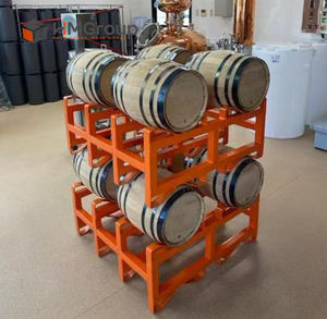 Estanterías de Barriles de Roble de Acero Metálico Resistentes y Apilables de Alta Calidad para Almacenamiento Comercial de Vino, 3 Niveles, Estables y Seguras - Product Image 4