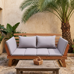 Contemporary Modern Acacia Wood Durable Garden Chair Powder Coated Aluminum Frame Outdoor Farmhouse Outdoor Garden Use Handmade - Product Image 3