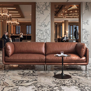 Divano in Vera Pelle con Finitura a Olio, Stile Minimalista Italiano e Cinese, Divano Artistico in Pelle per Soggiorno - Product Image 5