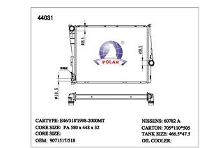 All'ingrosso radiatori automobilistici per <span class=keywords><strong>Bmw</strong></span> <span class=keywords><strong>E46</strong></span> 318 pezzi di ricambio 1998-2000 17119071517 17119071518 17119071519 17111611565 17111611557 - Product Image 3
